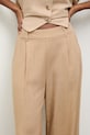 Answear.LAB spodnie damskie z lnem brązowy DB3702.hak