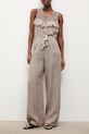 Answear.LAB spodnie damskie lniane WS26-SPD009 beżowy WS26