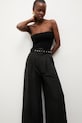 Answear.LAB spodnie damskie z lyocellem czarny WS26-SPD038