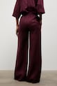 Одежда Answear.LAB брюки для женщин из льна PN1595 бордо