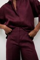 Answear.LAB spodnie damskie lniane bordowy PN1595