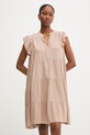 Answear.LAB sukienka z dodatkiem lnu ZY969.hak beżowy WS26