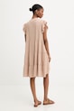 Odzież Answear.LAB sukienka z dodatkiem lnu ZY969.hak beżowy