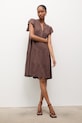 Odzież Answear.LAB sukienka z dodatkiem lnu ZY969.hak brązowy