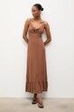 Answear.LAB sukienka wiskozowa Mica.hak brązowy WS26