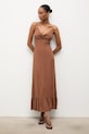 Answear.LAB sukienka wiskozowa Mica.hak brązowy WS26
