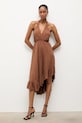Φόρεμα από βισκόζη Answear.LAB Myconos.hak καφέ WS26