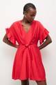 Answear.LAB sukienka letnia z lnem WS26-SUD037 czerwony WS26