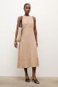 Šaty s prímesou ľanu Answear.LAB m.08804.hak béžová WS26