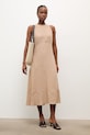 Šaty s prímesou ľanu Answear.LAB m.08804.hak béžová WS26