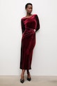 Answear.LAB sukienka welurowa długi bordowy 58322.tok