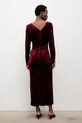 Odzież Answear.LAB sukienka welurowa 58322.tok bordowy