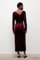 Odzież Answear.LAB sukienka welurowa 58322.tok bordowy