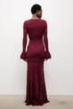 Odzież Answear.LAB sukienka 23451-1.fak bordowy