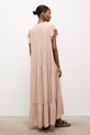 Odzież Answear.LAB sukienka z domieszką lnu VestidoLargo.hak beżowy