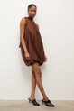 Answear.LAB sukienka bombka z lyocellem WS26-SUD126 brązowy WS26