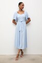 Answear.LAB sukienka z dodatkiem lnu 8868.k.b.flk niebieski WS26