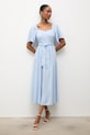Answear.LAB sukienka z dodatkiem lnu 8868.k.b.flk niebieski WS26