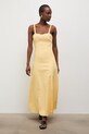 Answear.LAB sukienka z dodatkiem lnu 9529S.fak żółty WS26
