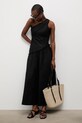 Answear.LAB šaty s rozšíreným strihom bavlnené PS9553.fak čierna WS26