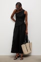 Answear.LAB šaty s rozšíreným strihom bavlnené PS9553.fak čierna WS26