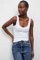 Answear.LAB top damski bawełniany z elastanem biały 16427.tok