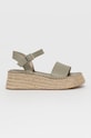 Answear Lab Sandały 5-8 cm zielony C1333.2.DA