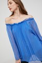 Odzież Answear Lab bluzka jedwabna SILK 6100.DB niebieski