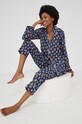Answear Lab piżama bawełniana tkanina granatowy no.7.R