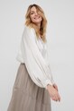 Answear Lab - Bluzka z jedwabiem beżowy G11068.3KR