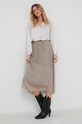 Answear Lab - Spódnica z jedwabiem 2153.1KR beżowy WW22