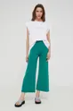 Vlnené nohavice Answear Lab zelená