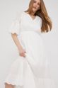 Bavlněné šaty Answear Lab bílá
