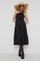 Βαμβακερό φόρεμα Answear Lab X limited festival collection BE BRAVE μαύρο