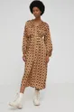 Answear Lab sukienka bawełniana beżowy