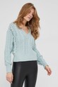 Answear Lab Sweter z wełną MCY03028.1.AJ turkusowy WW22