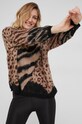 Answear Lab Sweter z wełną brązowy LU1121.1.DA