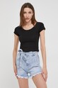 Answear Lab X limited festival collection BE BRAVE pantaloni scurti jeans albastru D60.8.W