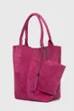 Τσάντα σουέτ Answear Lab ροζ