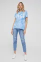 Βαμβακερό μπλουζάκι Answear Lab μπλε