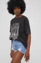 γκρί Βαμβακερό μπλουζάκι Answear Lab X limited festival collection BE BRAVE