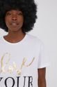 bílá Bavlněné tričko Answear Lab x limitovaná festivalová kolekce BE BRAVE