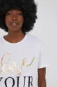 biela Bavlnené tričko Answear Lab x limitovaná festivalová kolekcia BE BRAVE