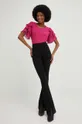 Μπλουζάκι Answear Lab X limited collection SISTERHOOD ροζ
