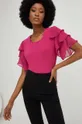 ροζ Μπλουζάκι Answear Lab X limited collection SISTERHOOD