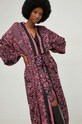Answear Lab kimono jedwabny dzianina czarny SN01.1WK