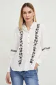 λευκό Βαμβακερό πουκάμισο Answear Lab Γυναικεία
