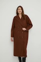 Answear Lab płaszcz z wełną brązowy m376.h