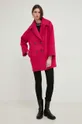 Μάλλινο παλτό Answear Lab ροζ