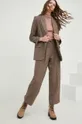 καφέ Μάλλινο σακάκι και παντελόνι Answear Lab Γυναικεία